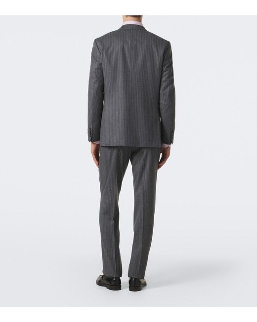 Canali Gray Chalk Stripe Wool Suit for men