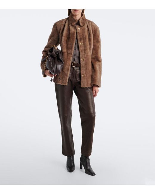 Nour Hammour Brown Elsa Shearling Jacket