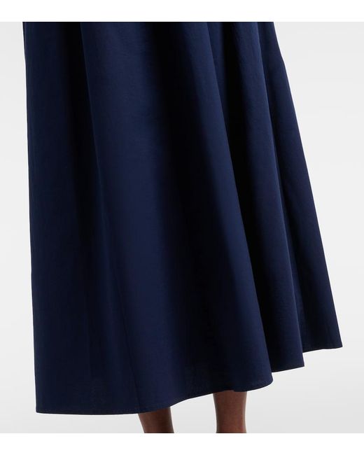 Staud Blue Romy Cotton Midi Dress