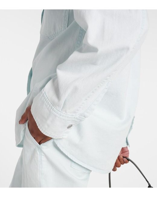 Vince White Cotton Twill Overshirt