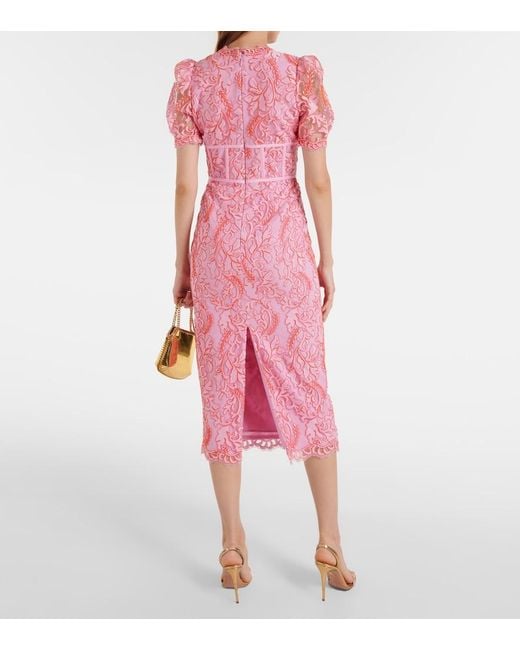 Rebecca Vallance Pink Maribella Lace Corset Dress