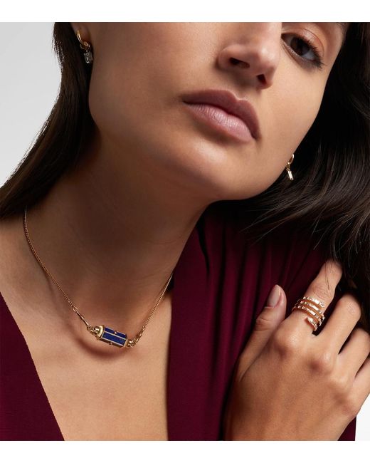 Marie Lichtenberg Natural Baby 18Kt Pendant Necklace With Lapis And Rubies