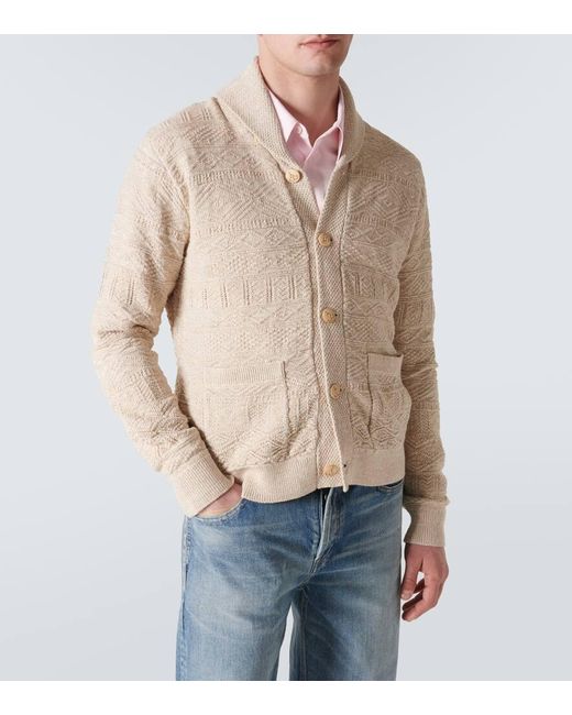 RRL Natural Cotton And Linen Cardigan for men