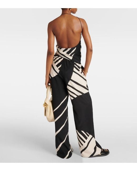 Sir Black Arte Printed One-Shoulder Silk Satin Crop Top