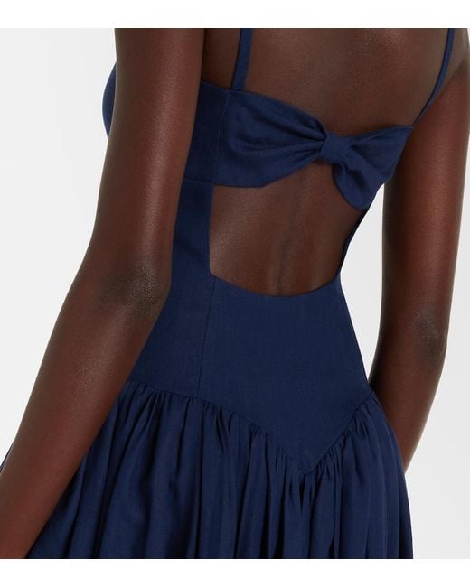 Gabriela Hearst Blue Oriana Linen Maxi Dress