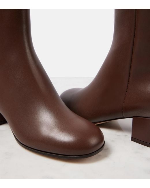 Gianvito Rossi Brown Joelle Leather Ankle Boots