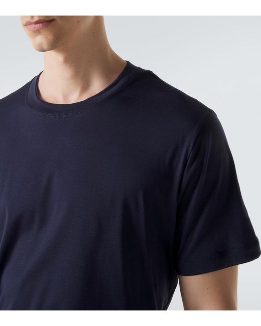 Eleventy Blue Cotton-Blend T-Shirt for men