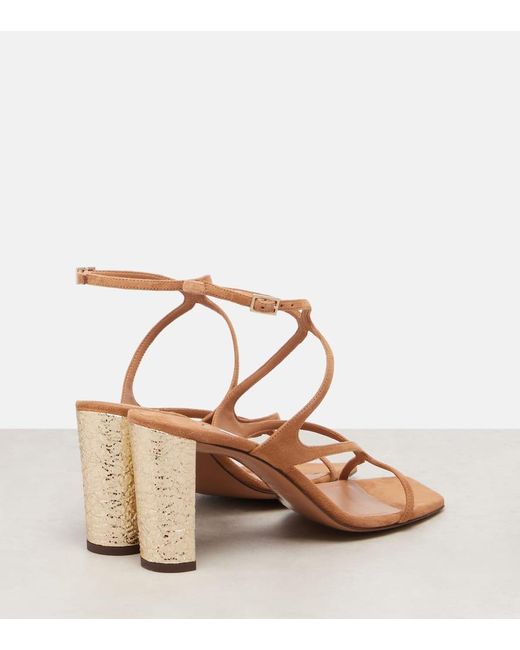 Jimmy Choo Metallic Azie 85 Embellished Suede Sandals
