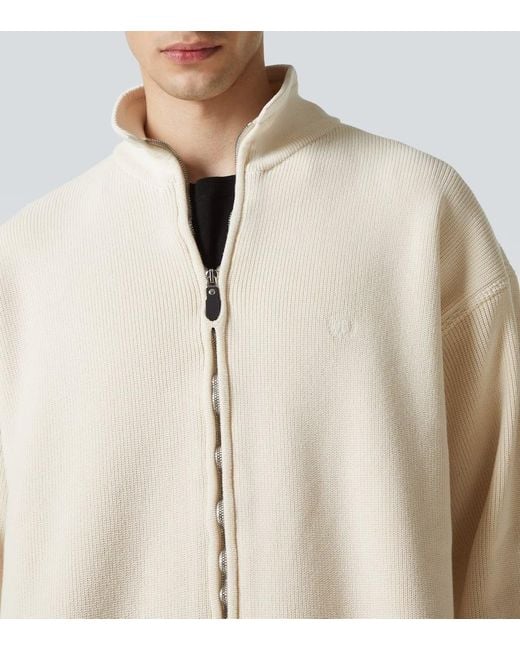 Balenciaga Natural Logo Cotton-Blend Zip-Up Cardigan for men