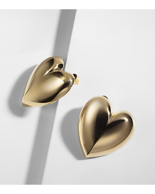 Jennifer Fisher Brown Puffy Heart-Plated Earrings