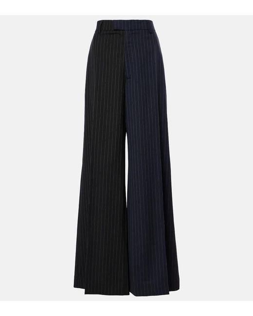 Vetements Blue Pinstripe Wool Wide-Leg Pants