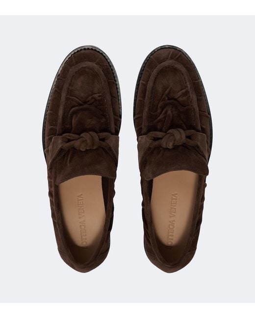Bottega Veneta Brown Astaire Knot Suede Loafers for men