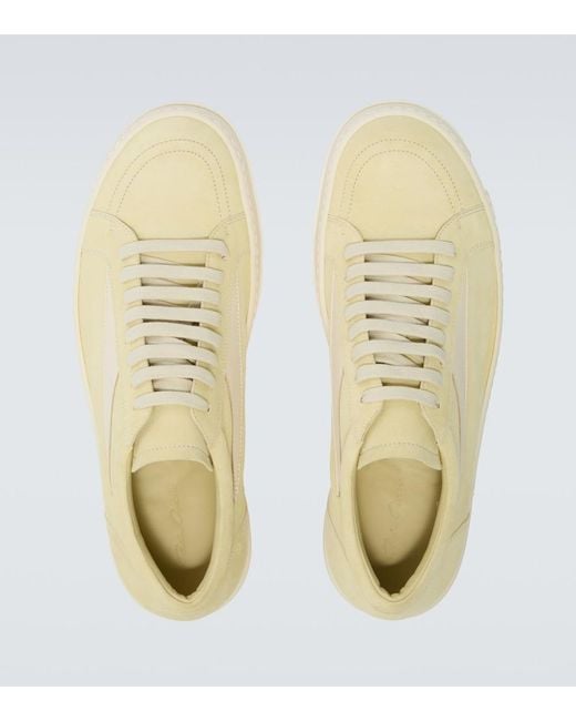 Rick Owens White Vintage Suede Sneakers for men