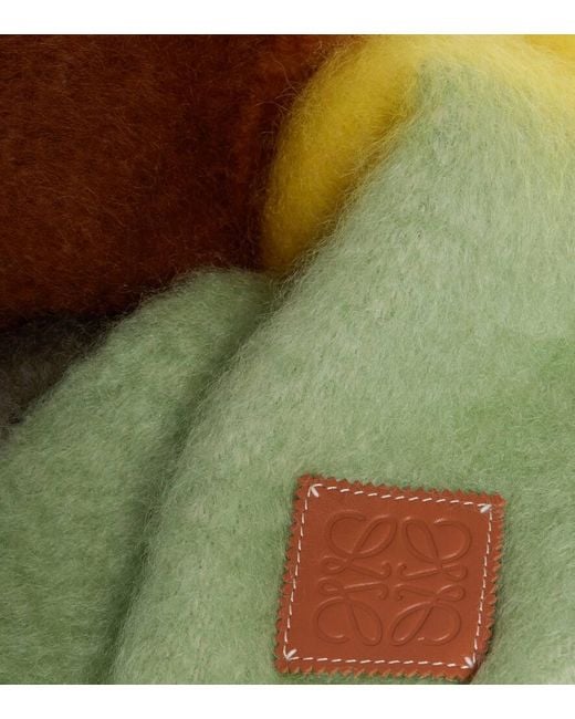 Bufanda de lana y mohair a rayas Loewe de color Brown