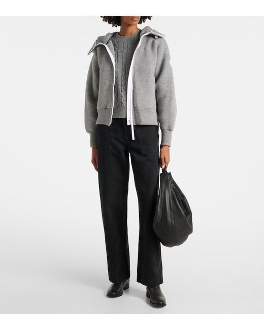 Canada Goose Gray Wool-Blend Bomber Jacket