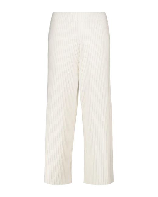 Vince White Ribbed-knit Cropped Pants