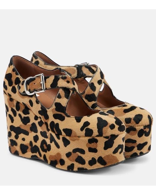 Alaïa Brown Wedges Criss Cross Aus Kalbshaar