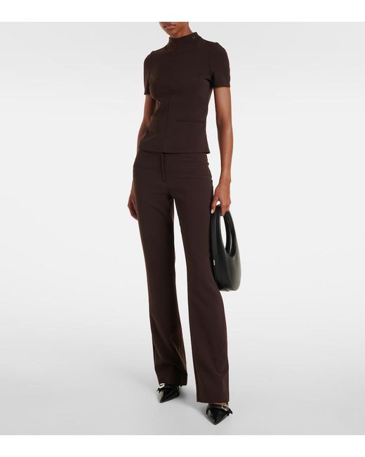 Courreges Brown High-Rise Flared Pants