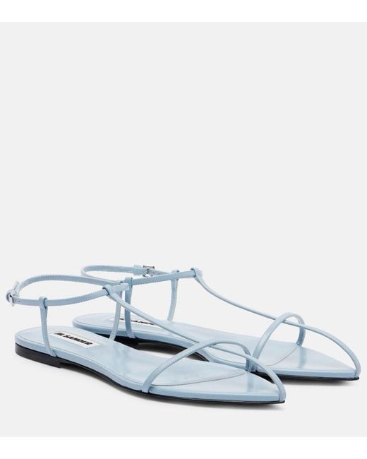 Jil Sander White Cage Leather Sandals