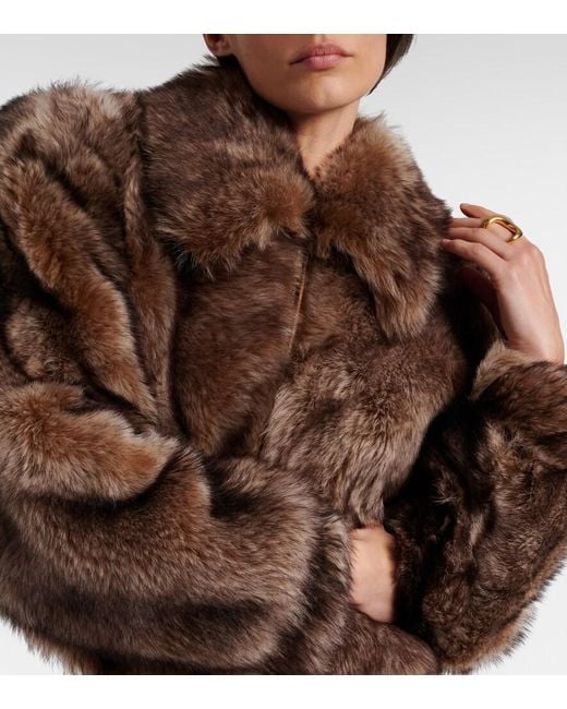 Chloé Brown Cropped Shearling Jacket