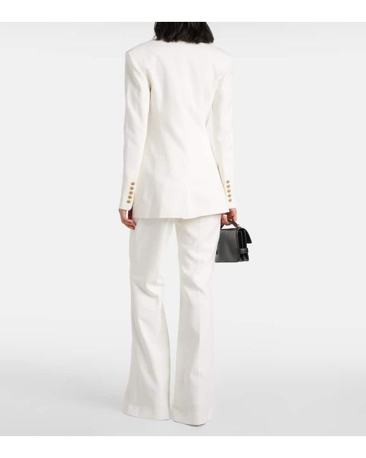 Blazer En Crêpe 2-Button À Simple Boutonnage Balmain en coloris White
