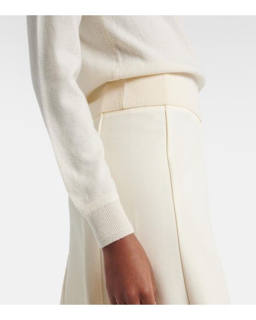 Jil Sander White Virgin Wool Polo Sweater