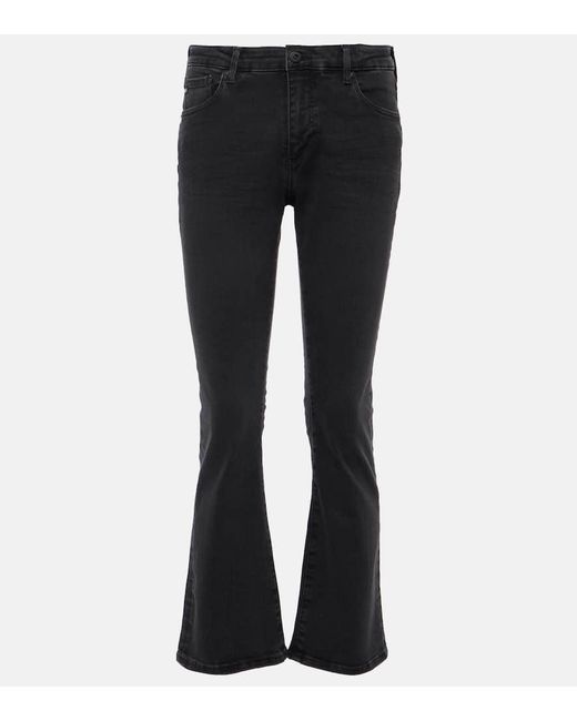 AG Jeans Black Jodi Crop High-Rise Flared Jeans
