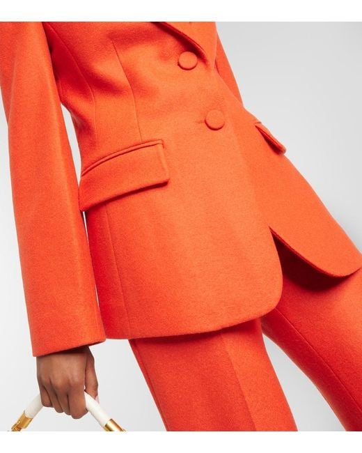 Chloé Orange Felted Wool And Cashmere Jersey Blazer
