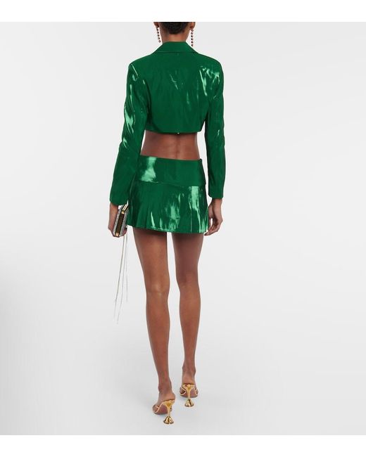 Miss Sohee Green Cropped Silk Jacket