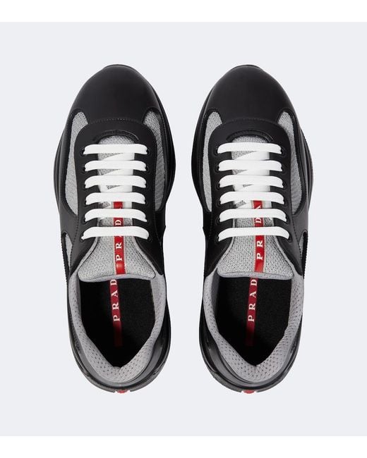 Prada Black Recycled Polyester-blend Sneakers for men