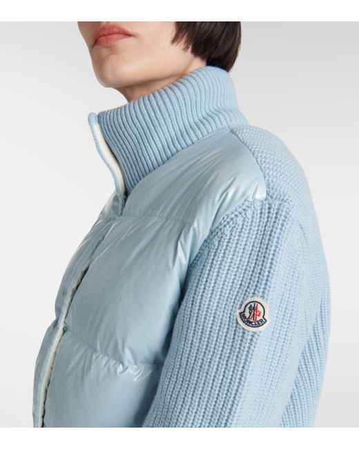 Veste doudoune en laine Moncler en coloris Blue