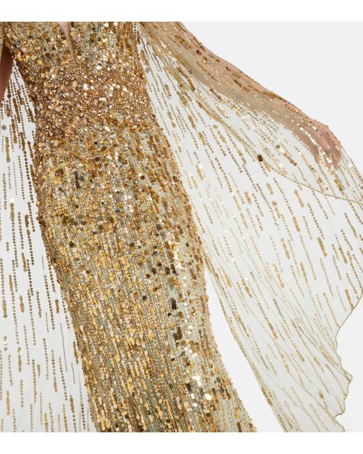 Robe longue Honey Pie a perles Jenny Packham en coloris Metallic