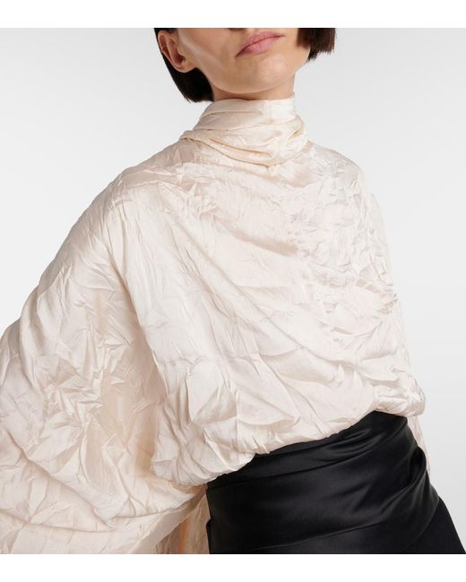 Khaite White Bex Satin Top