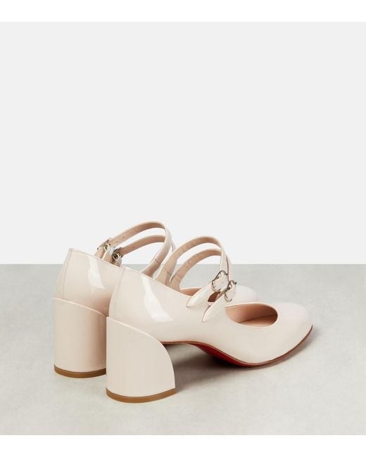 Christian Louboutin Natural Miss Jane Patent Leather Pumps