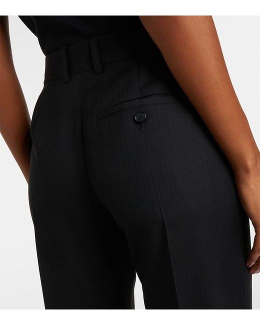 Givenchy Black Chalk Stripe Wool Slim Pants
