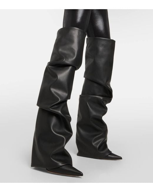Alexandre Vauthier Black Faux Leather Boots
