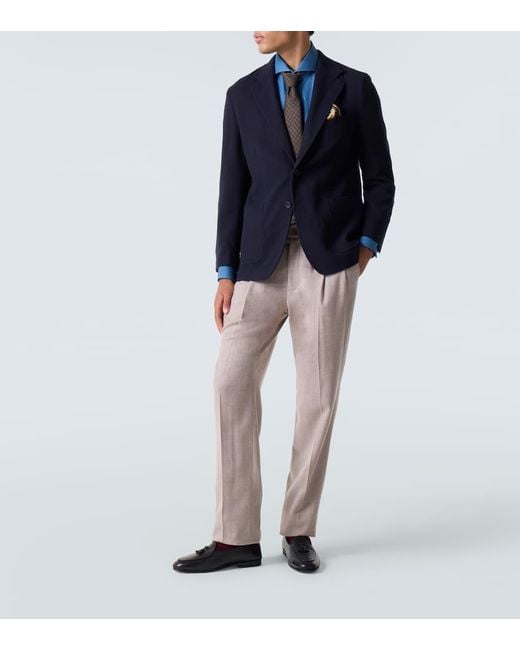 Rubinacci Blue Wool Blazer for men