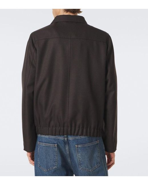 Slowear Black Virgin Wool Blouson Jacket for men