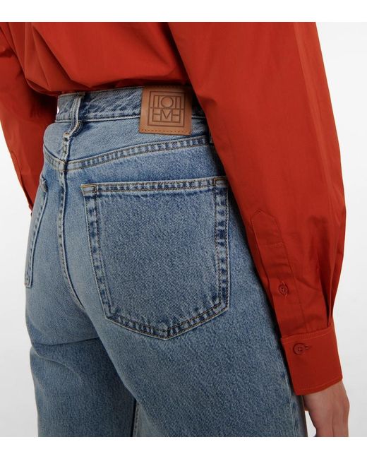 Totême Blue High-Rise Straight Jeans