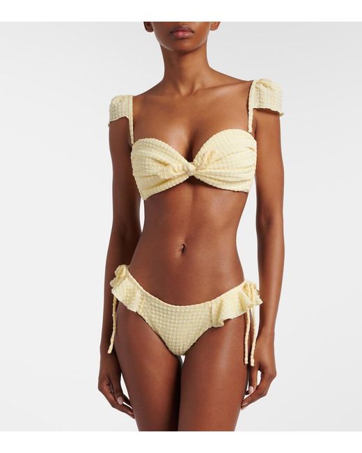 Montce White Cabana Gingham Bikini Top
