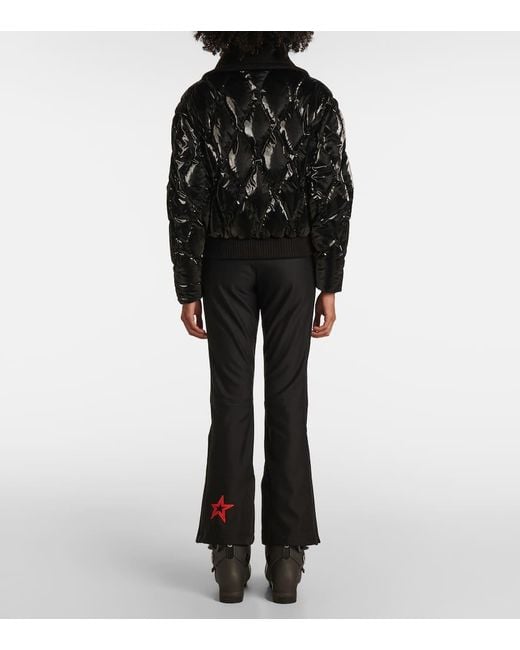 Perfect Moment Black Carving Quilted Down Ski Jacket