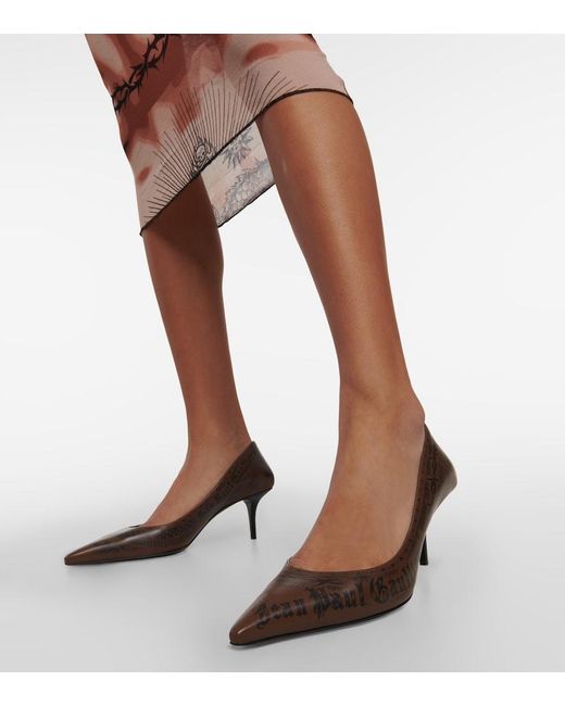 Jimmy Choo Brown X Jean Paul Gaultier Tattoo Leather Pumps
