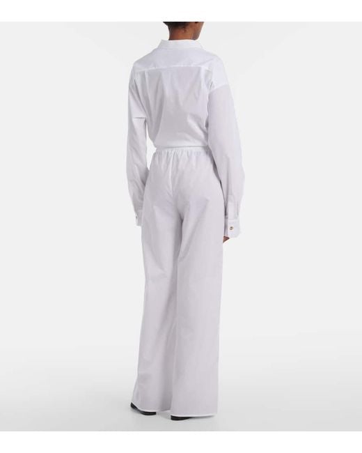 Asceno White Austin Cotton Straight Pants