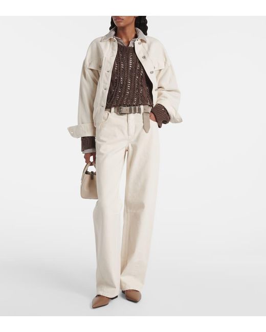 Ballerines Pointy En Cuir Brunello Cucinelli en coloris Brown