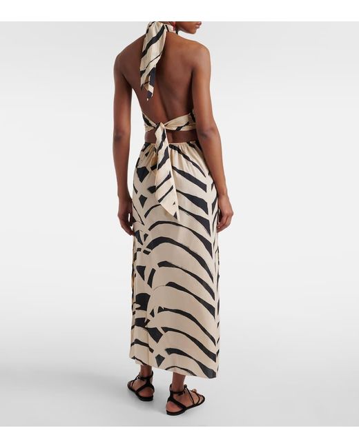 Robe Longue Imprimee En Coton Johanna Ortiz en coloris Metallic
