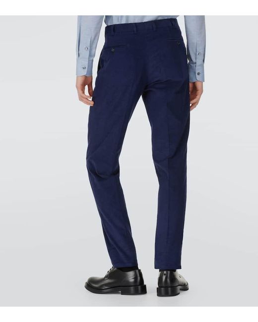 Brioni Blue Cotton And Cashmere Corduroy Suit for men