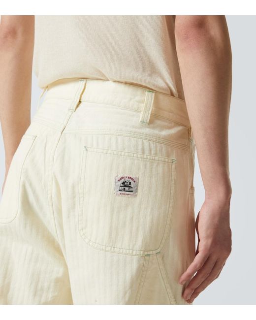Bode Natural Cotton Straight Pants for men