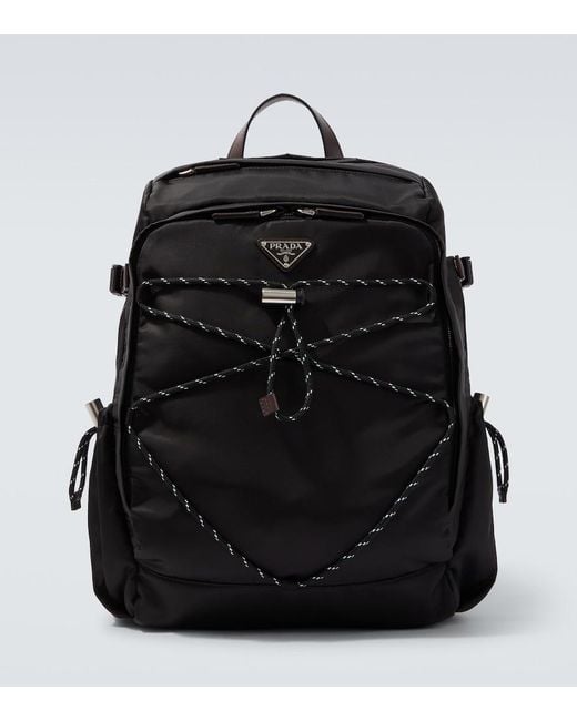 Prada Black Speedrock Re-Nylon Backpack for men