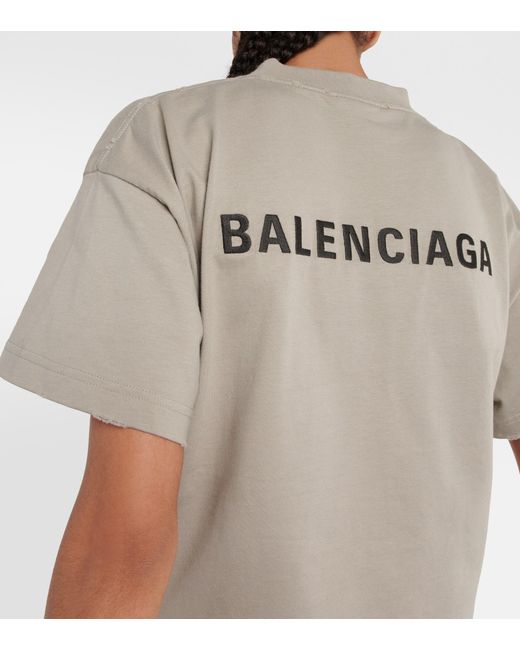 T-shirt in cotone con logo di Balenciaga in Neutro | Lyst