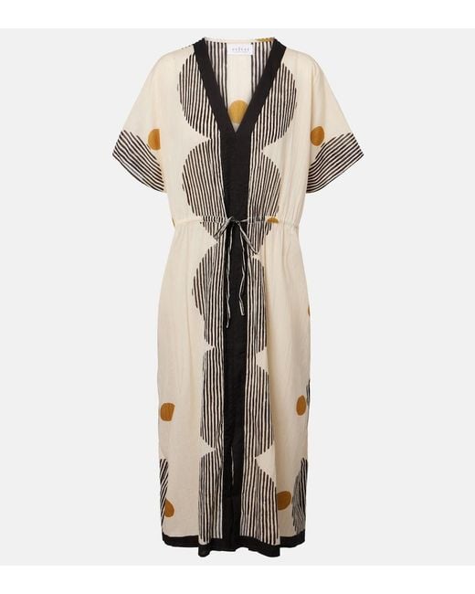 Velvet Natural Amira Printed Cotton Kaftan